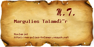 Margulies Talamér névjegykártya